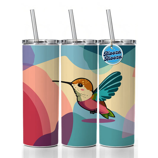 Hummingbird Cute Skinny Tumbler 20oz with Straw Insulated Water Bottle Gift