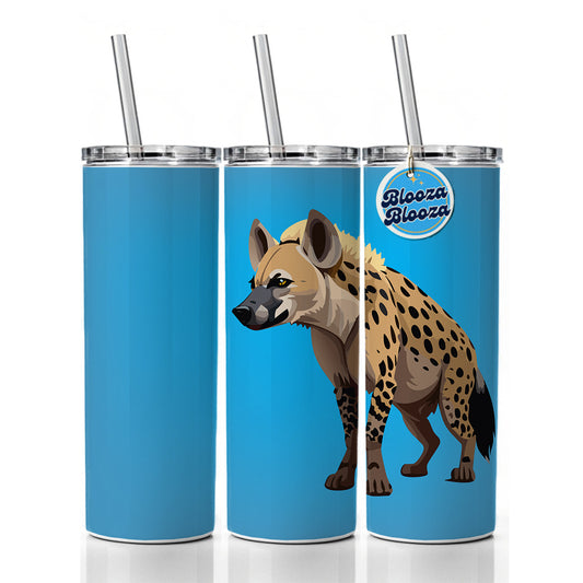 Hyena African Animal Skinny Tumbler 20oz with Straw Insulated Water Bottle Gift