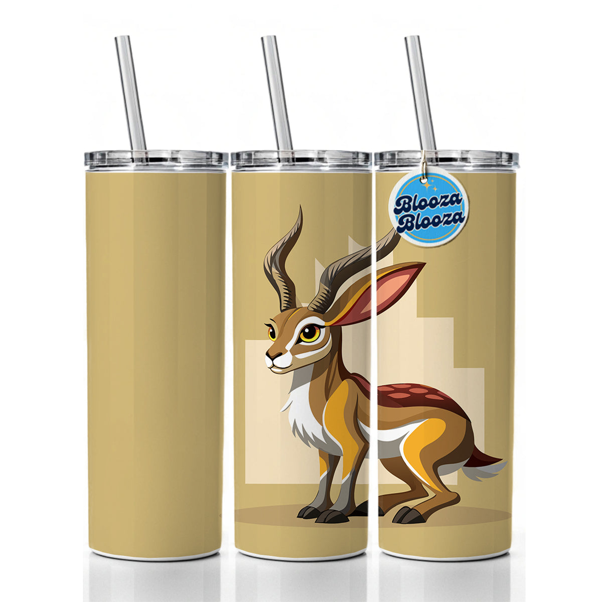 Jackalope Elegant Skinny Tumbler 20oz with Straw Insulated Water Bottle Gift