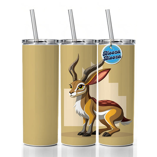 Jackalope Elegant Skinny Tumbler 20oz with Straw Insulated Water Bottle Gift