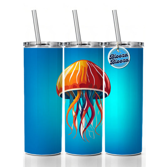 Jellyfish Jelly Fish Colorful Skinny Tumbler 20oz with Straw Insulated Water Bottle Gift