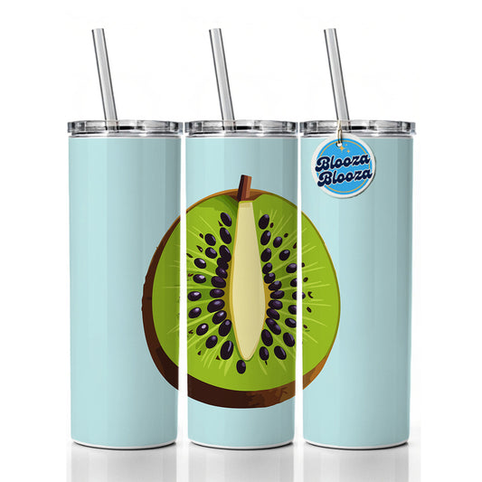 Kiwi Fruit Slice Skinny Tumbler 20oz with Straw Insulated Water Bottle Gift