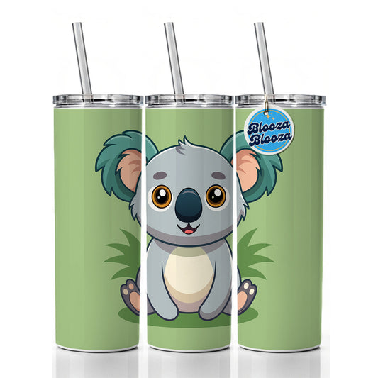 Koala Cute Skinny Tumbler 20oz with Straw Insulated Water Bottle Gift
