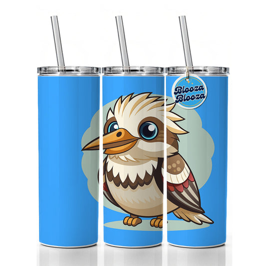 Kookaburra Bird Cute Skinny Tumbler 20oz with Straw Insulated Water Bottle Gift