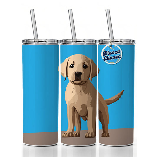 Labrador Retriever Dog Puppy Skinny Tumbler 20oz with Straw Insulated Water Bottle Gift