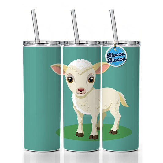 Lamb Baby Cute Skinny Tumbler 20oz with Straw Insulated Water Bottle Gift
