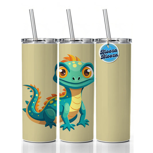 Lizard Cute Skinny Tumbler 20oz with Straw Insulated Water Bottle Gift