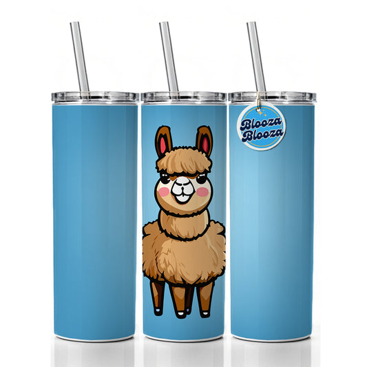 Llama Cute Skinny Tumbler 20oz with Straw Insulated Water Bottle Gift