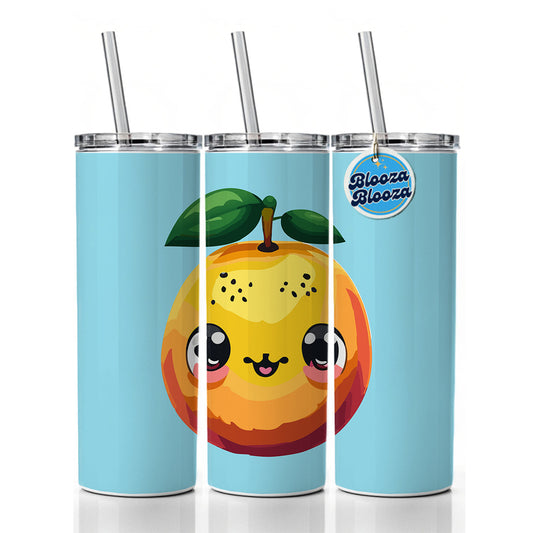 Mango Fruit Kawaii Skinny Tumbler 20oz with Straw Insulated Water Bottle Gift