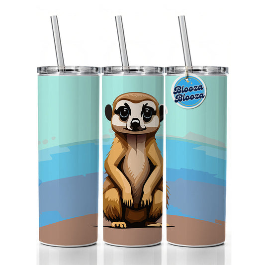 Meerkat Animal Cute Skinny Tumbler 20oz with Straw Insulated Water Bottle Gift