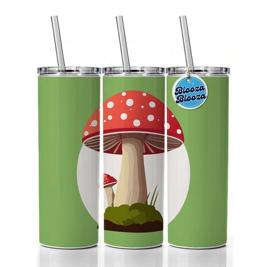 Mushroom Toadstool Red Woodland Skinny Tumbler 20oz with Straw Insulated Water Bottle Gift