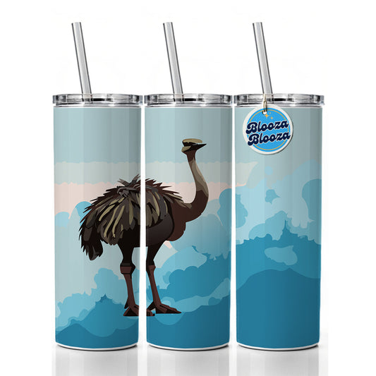Ostrich Large Bird Standing Skinny Tumbler 20oz with Straw Insulated Water Bottle Gift