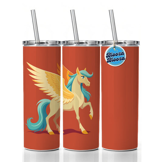 Pegasus Winged Horse Greek Mythology Skinny Tumbler 20oz with Straw Insulated Water Bottle Gift