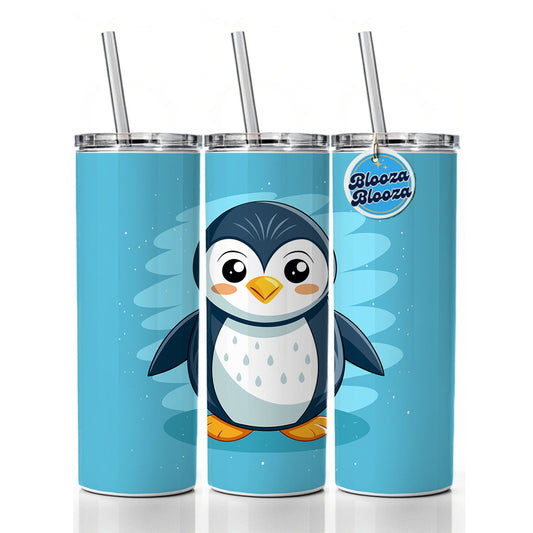 Penguin Cute Skinny Tumbler 20oz with Straw Insulated Water Bottle Gift