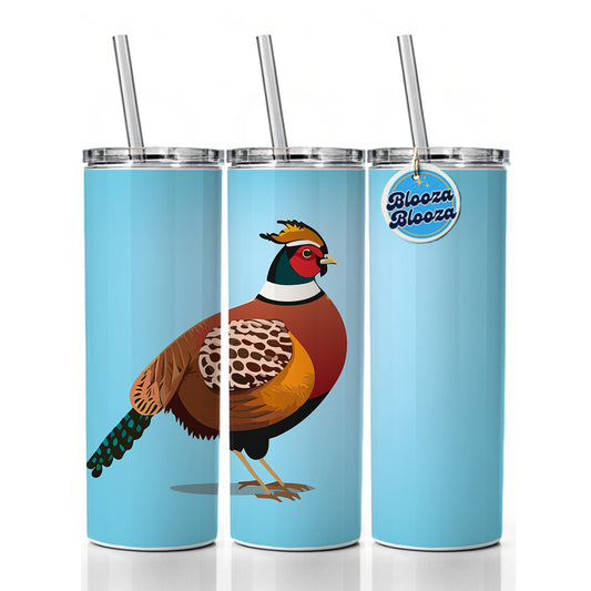 Pheasant Bird Hunting Skinny Tumbler 20oz with Straw Insulated Water Bottle Gift
