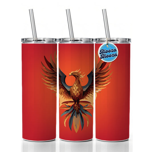 Phoenix Mythical Spiritual Bird Skinny Tumbler 20oz with Straw Insulated Water Bottle Gift
