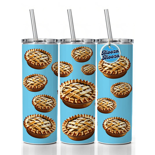 Pie Apple Yummy Baking Skinny Tumbler 20oz with Straw Insulated Water Bottle Gift