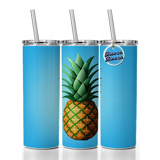Pineapple Tropical Fruit Skinny Tumbler 20oz with Straw Insulated Water Bottle Gift