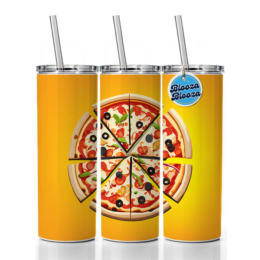 Pizza Sliced Skinny Tumbler 20oz with Straw Insulated Water Bottle Gift