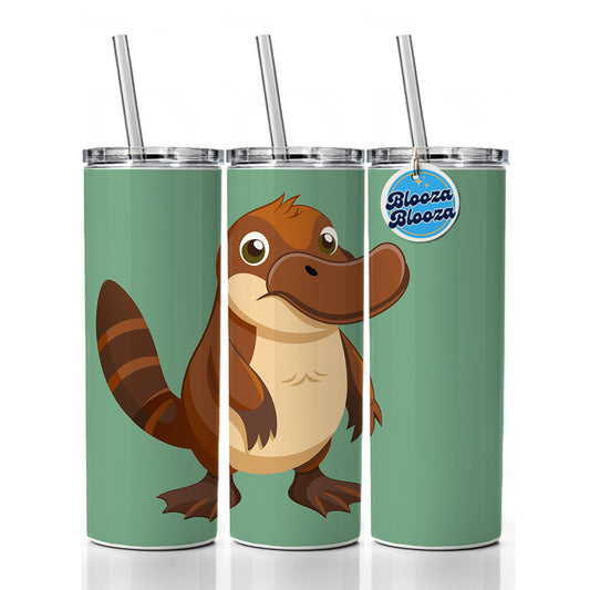 Platypus Cute Skinny Tumbler 20oz with Straw Insulated Water Bottle Gift