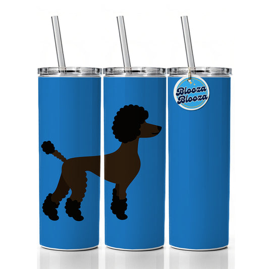 Poodle Silhouette Profile Dog Skinny Tumbler 20oz with Straw Insulated Water Bottle Gift