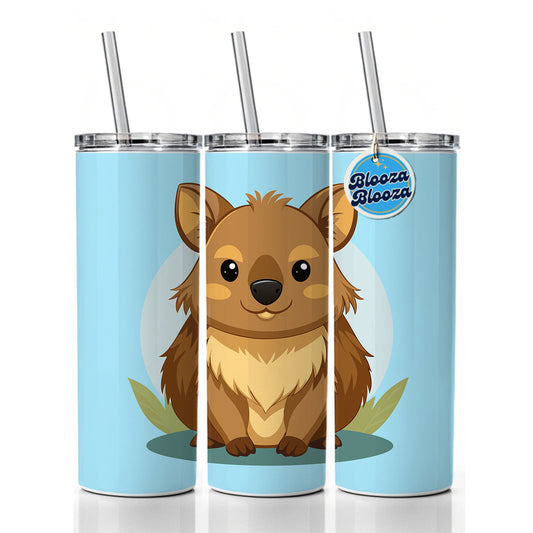 Quokka Cute Australian Animal Skinny Tumbler 20oz with Straw Insulated Water Bottle Gift