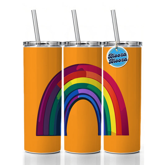 Rainbow Pride Gay LGBTQ Skinny Tumbler 20oz with Straw Insulated Water Bottle Gift