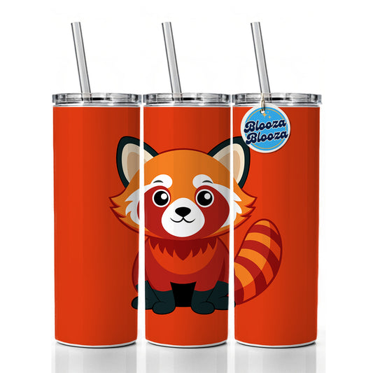 Red Panda Cute Skinny Tumbler 20oz with Straw Insulated Water Bottle Gift