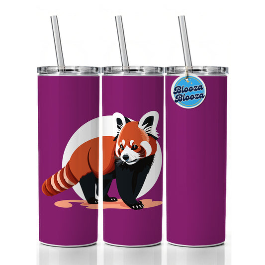 Red Panda Standing Skinny Tumbler 20oz with Straw Insulated Water Bottle Gift