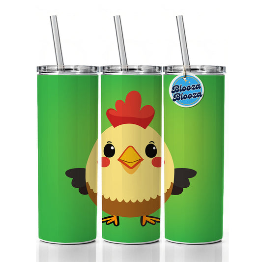 Rooster Chicken Sweet Baby Skinny Tumbler 20oz with Straw Insulated Water Bottle Gift