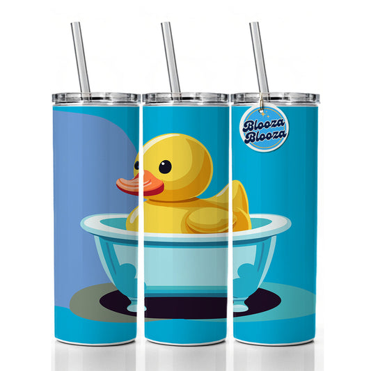 Rubber Ducky Duck Cute Skinny Tumbler 20oz with Straw Insulated Water Bottle Gift