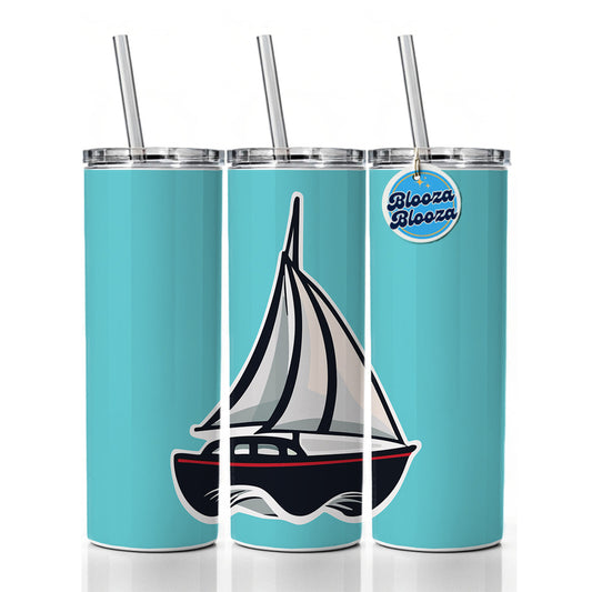 Sailboat Sail Boat Sailing Cute Skinny Tumbler 20oz with Straw Insulated Water Bottle Gift