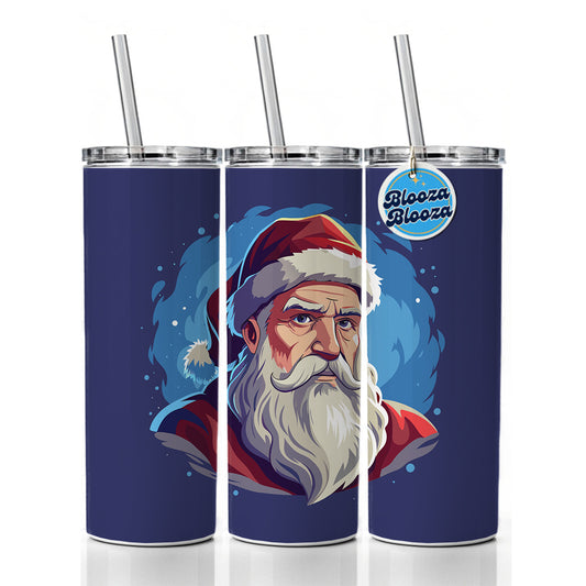 Santa Father Christmas Xmas Skinny Tumbler 20oz with Straw Insulated Water Bottle Gift