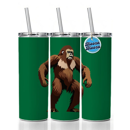 Sasquatch Bigfoot Standing Skinny Tumbler 20oz with Straw Insulated Water Bottle Gift