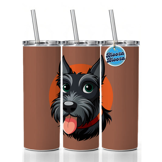 Scottish Terrier Scottie Sticking Out Tongue Skinny Tumbler 20oz with Straw Insulated Water Bottle Gift