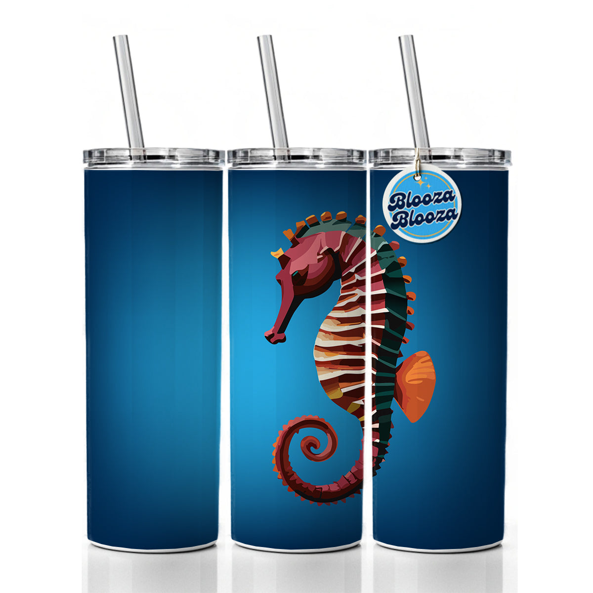Seahorse Sea Horse Ocean Skinny Tumbler 20oz with Straw Insulated Water Bottle Gift