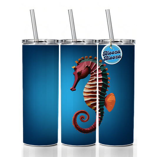 Seahorse Sea Horse Ocean Skinny Tumbler 20oz with Straw Insulated Water Bottle Gift