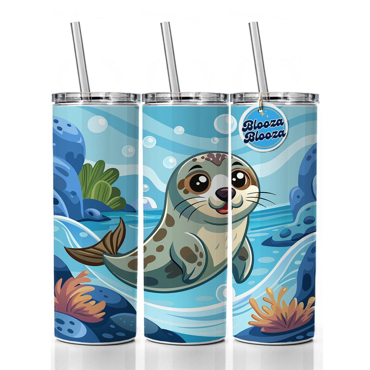 Seal in Water Cute Skinny Tumbler 20oz with Straw Insulated Water Bottle Gift