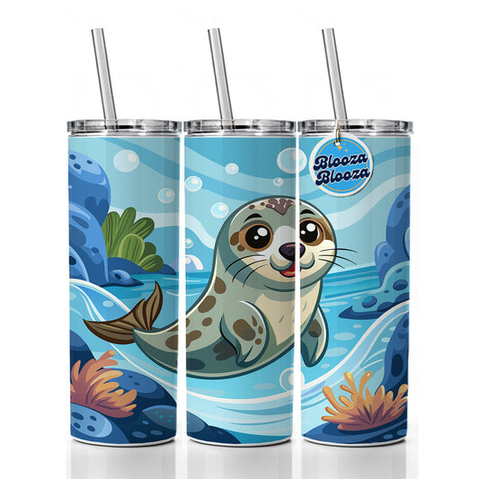 Seal in Water Cute Skinny Tumbler 20oz with Straw Insulated Water Bottle Gift