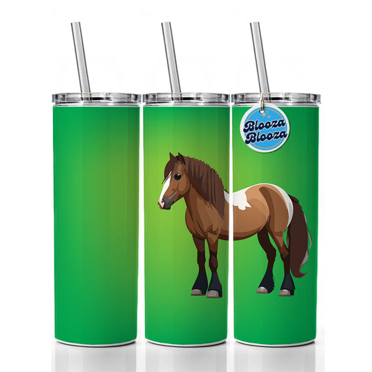 Shetland Pony Horse Standing Skinny Tumbler 20oz with Straw Insulated Water Bottle Gift