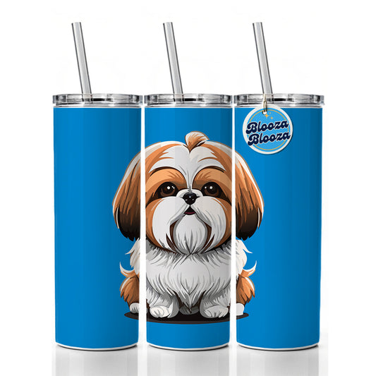 Shih Tzu Dog Adorable Skinny Tumbler 20oz with Straw Insulated Water Bottle Gift