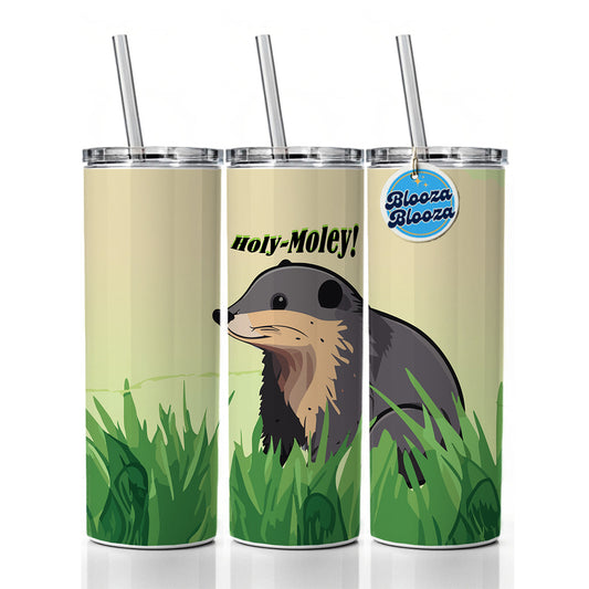 Shrew Mole Holy Moley Funny Animal Skinny Tumbler 20oz with Straw Insulated Water Bottle Gift