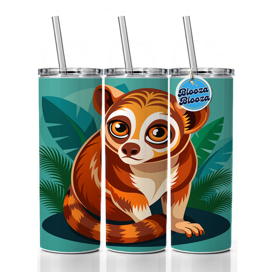 Slow Loris Cute Skinny Tumbler 20oz with Straw Insulated Water Bottle Gift