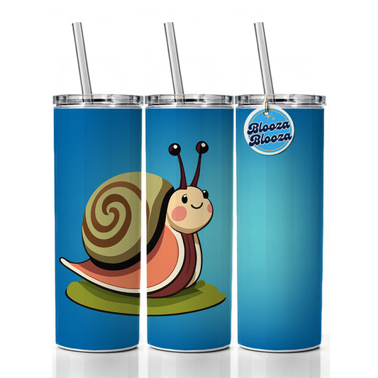 Snail Cute Funny Skinny Tumbler 20oz with Straw Insulated Water Bottle Gift