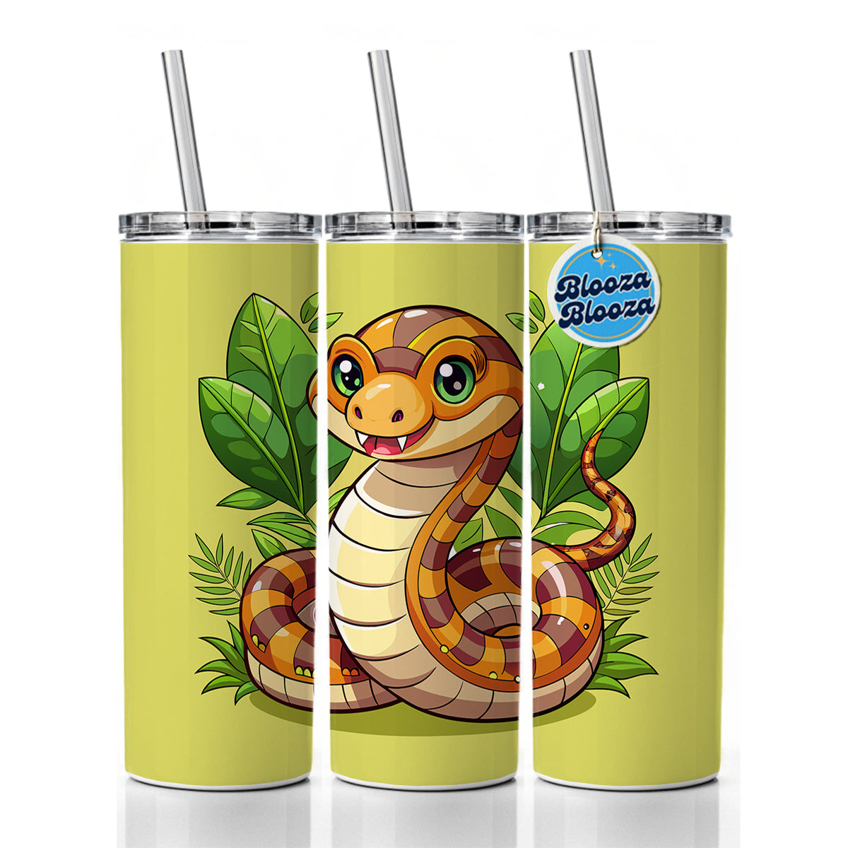 Snake Cute Skinny Tumbler 20oz with Straw Insulated Water Bottle Gift