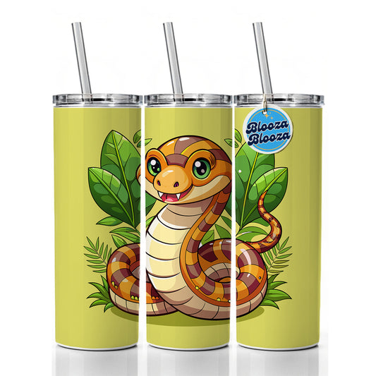 Snake Cute Skinny Tumbler 20oz with Straw Insulated Water Bottle Gift
