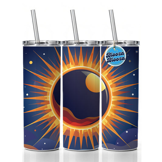 Solar Eclipse Sun Skinny Tumbler 20oz with Straw Insulated Water Bottle Gift