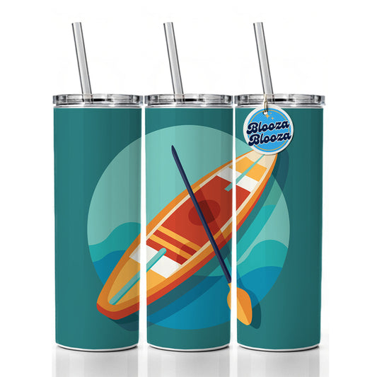 Stand Up Paddle Board Boarding SUP Skinny Tumbler 20oz with Straw Insulated Water Bottle Gift