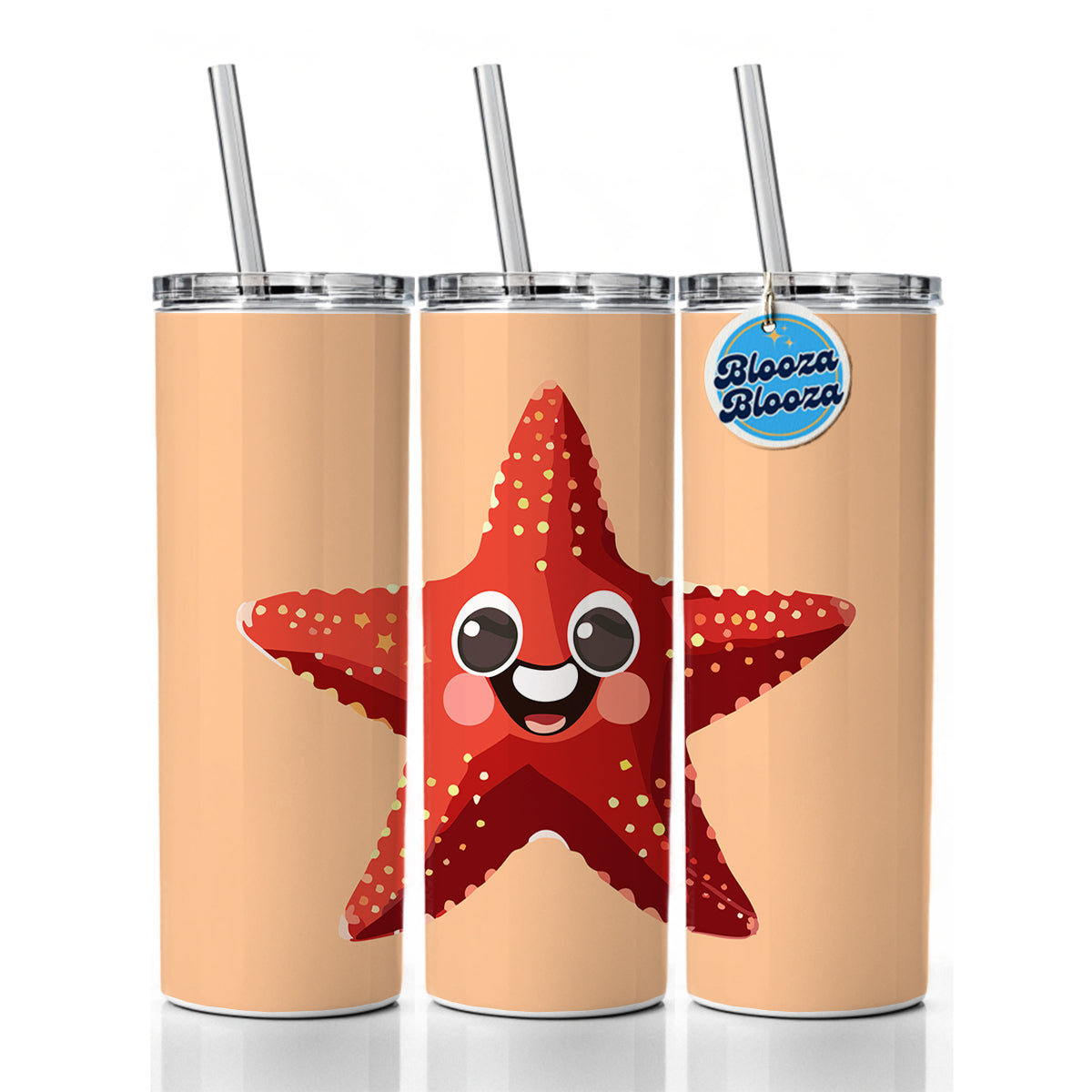 Starfish Star Fish Ocean Animal Funny Skinny Tumbler 20oz with Straw Insulated Water Bottle Gift
