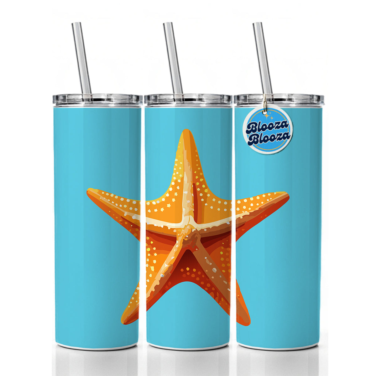 Starfish Star Fish Ocean Animal Orange Skinny Tumbler 20oz with Straw Insulated Water Bottle Gift